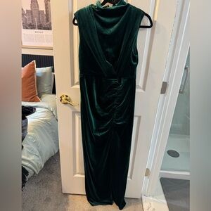 Lulu's Deep Green Velvet Maxi Dress